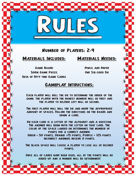 Board Game Ideas Rules