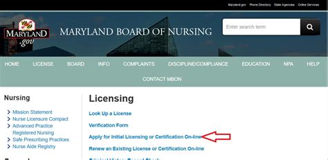 board of nursing login maryland