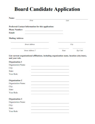 Board Position Application Template