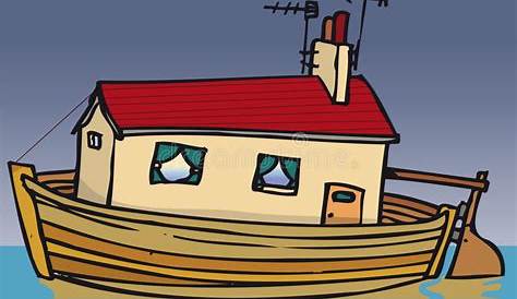 Old Fashioned Residential Boathouse Stock Illustration