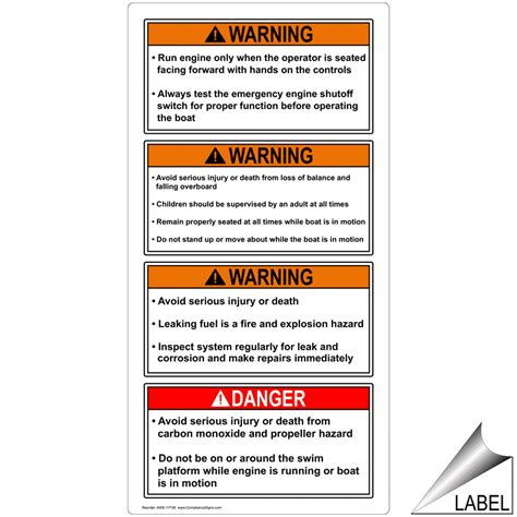 Boat Warning Labels