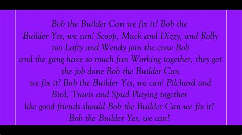 Bob The Builder "Intro Theme Song" Sheet Music Direct