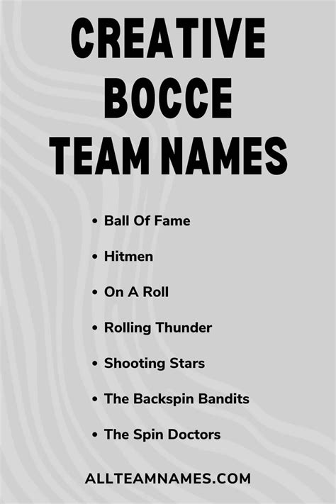 Bocce Ball Team.names