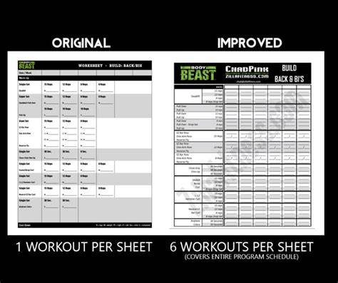 Beast Total Body Workout Sheet toofasr