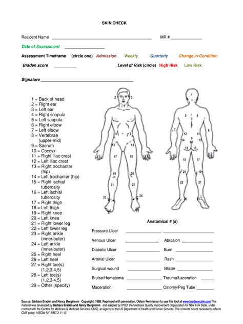 Body Check Printable Chart