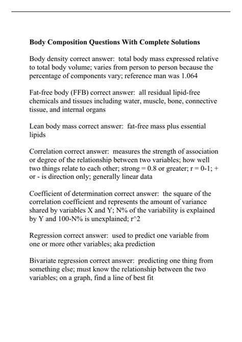 Body Composition Questions