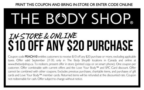 body shop promo code canada