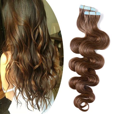 body wave human hair extensions tape in