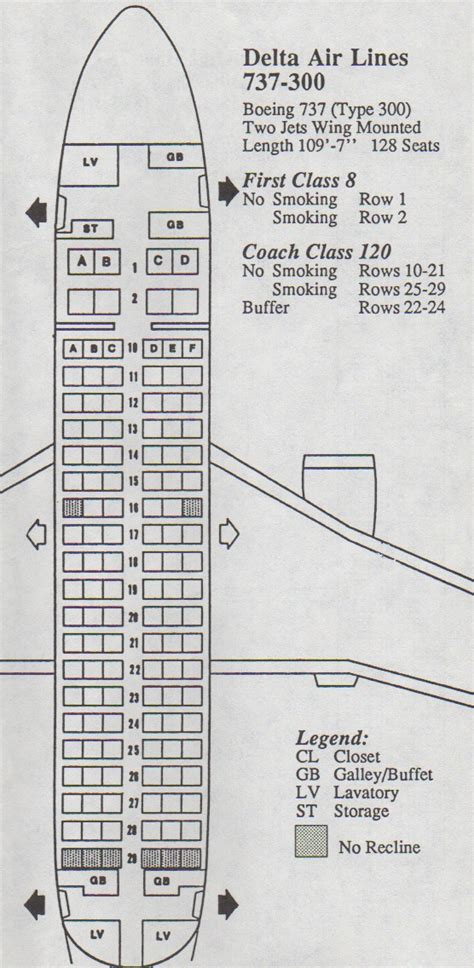 boeing 737 300 delta seating chart