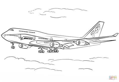boeing 747 airplane coloring page