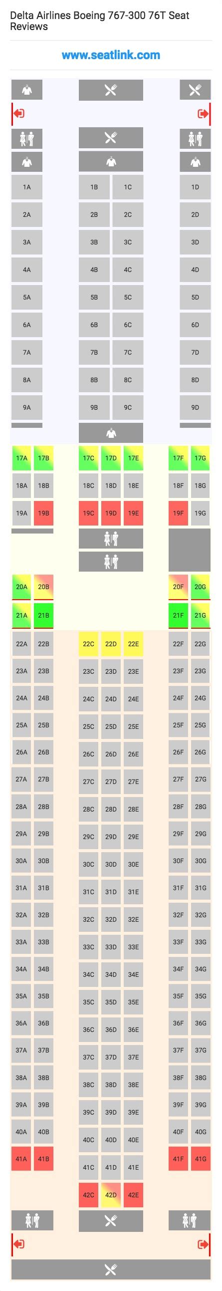 Boeing 767 Seating Chart Delta