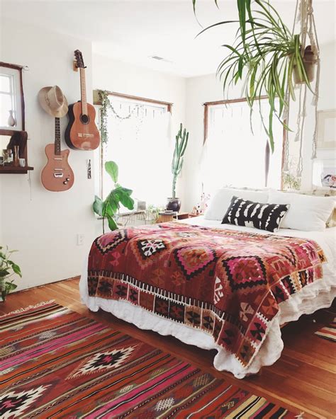 bohemian bedroom with music