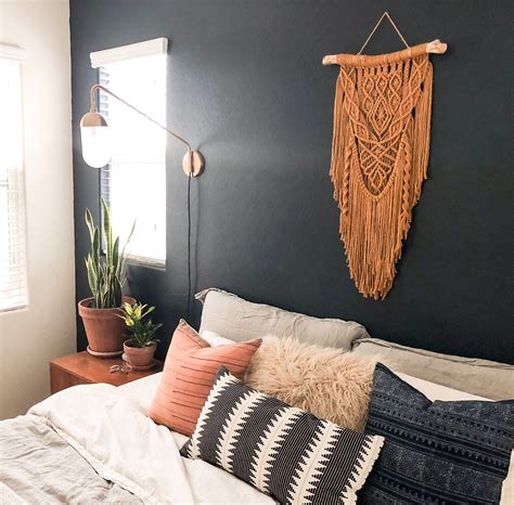 Bohemian Grey and Macrame Bedroom