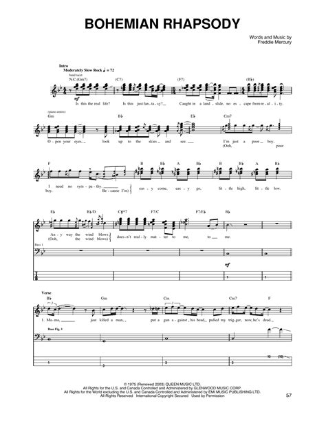 bohemian rhapsody bass tab