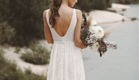 Boho Hochzeitskleid Vintage Brautkleid Lange Spitzenärmel Rückenausschnitt