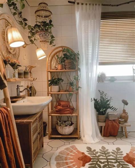 boho bathroom decor storage