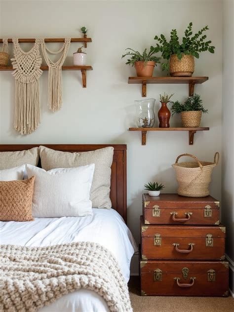 boho bedroom creative storage solutions