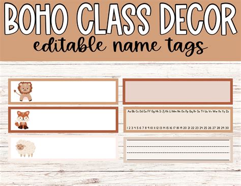 Boho Desk Labels
