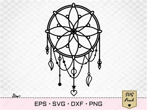 Dream catcher svg, boho svg, tribal dreamcatcher cut file. (1221780