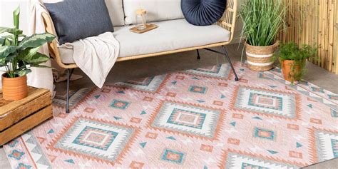 In & Outdoor Teppich Boho Gelb Türkis Teppich.de