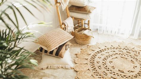 Bohemian Teppich in Creme Weiß aus Baumwolle in 170 x 120 cm Etsy