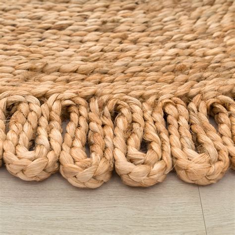 8 x 10 ft Boho weiß Jute Teppich Hand geflochten Jute Runner Etsy