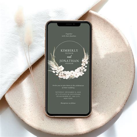 Boho Wedding Invitations Digital