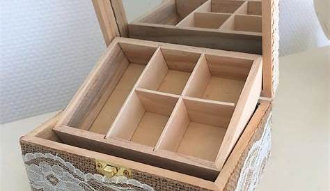 Boîte à bijoux en bois à customiser 30 x 20 x 10 cm I