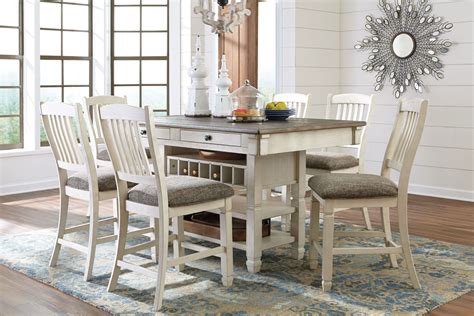 bolanburg white and gray rectangular counter height dining room set