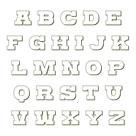 Bold Alphabet Outline Printable