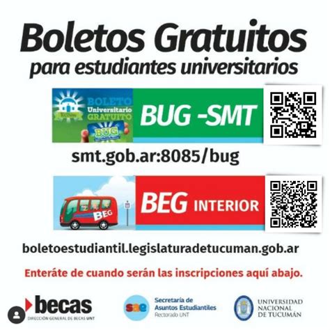 boleto universitario gratuito tucuman