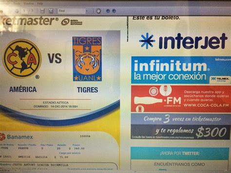 boletos america vs tigres ticketmaster