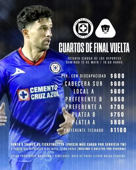 boletos para cruz azul vs pumas