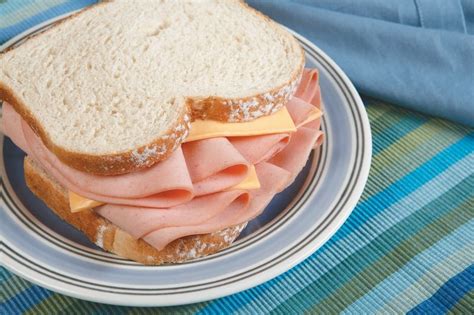 bologna and swiss sandwich