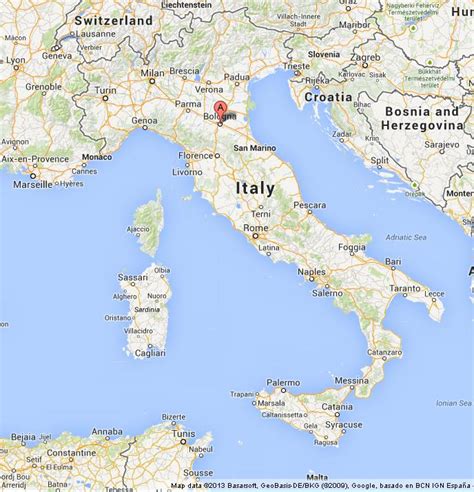 bologna italy on map