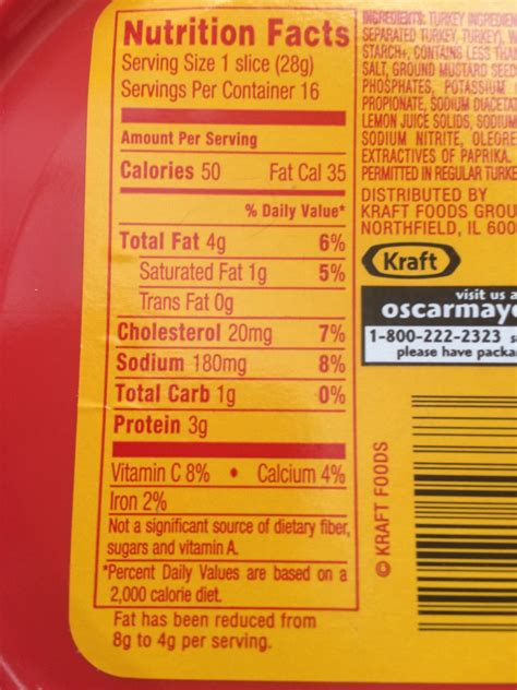 bologna lunchable nutrition facts