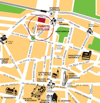 bologna restaurant map across train station