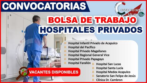 bolsa de trabajo en hospitales privados