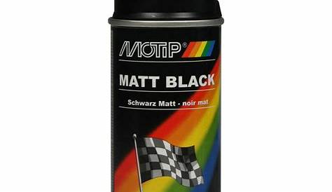 Bombe peinture noir black mat 400ml plastique métal alu