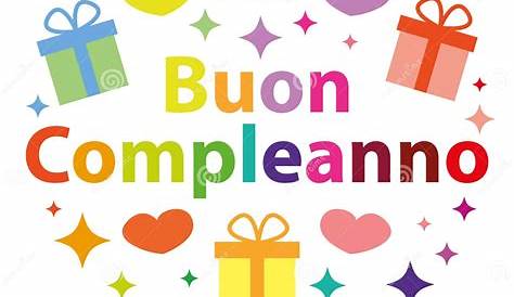 Bon Anniversaire En Italien Image Calibre Coloré De Carte De Joyeux