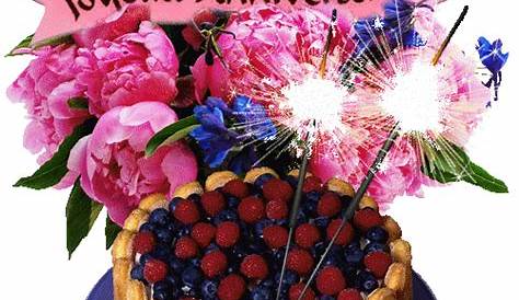 Bon Anniversaire Fleurs Gif Joyeux Fleur 3 » GIF Images Download