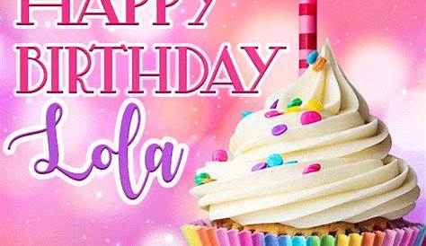 Happy Birthday Lola Colorful Animated Floating Balloons