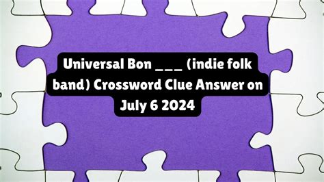 bon indie band crossword