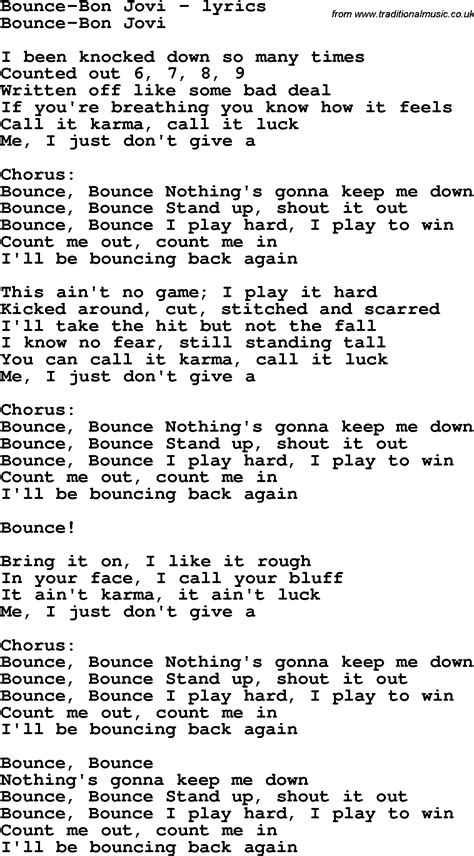 bon jovi bounce lyrics