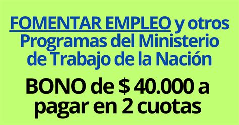 bono para fomentar empleo