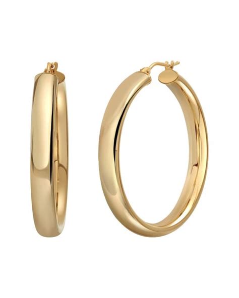bony levy 14k gold smooth hoop earrings