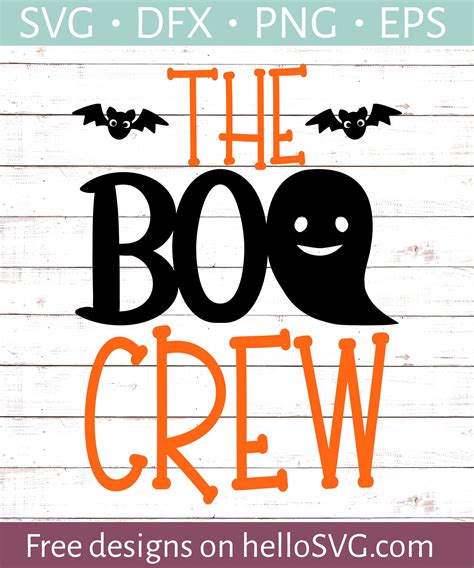 Boo Crew SVG DXF File Halloween Design Boo Bat SVG Etsy Halloween