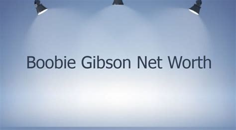 booby gibson net worth