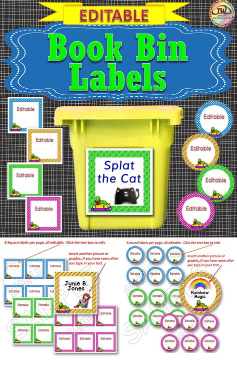 Book Bin Labels Editable Free