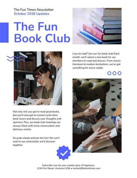 book club newsletter template